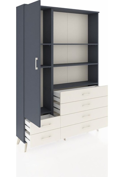 Arges Dolap 7 Raflı 6 Çekmeceli Tek Kapaklı 132x30x195 Antrasit-antrasit/aytaşı Antrasıt/aytası Arges Dolap 7 Raflı 6 Çekmeceli Tek Kapaklı 132x30x195 Antrasit-antrasit/aytaşı Antrasıt/aytası