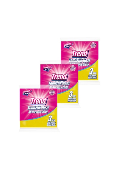 Trend Temizlik Bezi 3'lü Paket Üçlü Set Gri