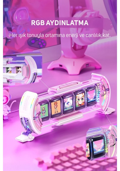 Divoom Timesgate 5 Ekranlı Rgb Işıklı Akıllı Dijital Saat, Youtuber Ve Oyuncu Wifi Bağlantılı App Ko