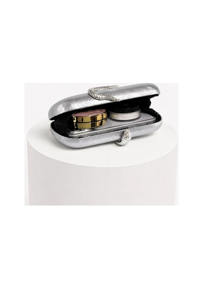 Aylesh Serpente Gümüş Yılan Detaylı Clutch Çanta Gümüş Gümüş