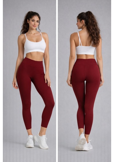 Jolt Kadın Düz Siyah Uzun Tayt Model No: 002 Bordo