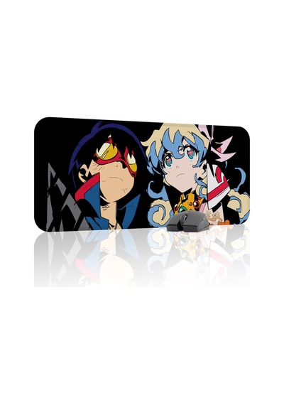 Gurren Lagann Kaymaz Dikişli Kauçuk Oyuncu Mousepad V4 - 70x30 Xl Gaming Mouse Pad Fare Altlığı