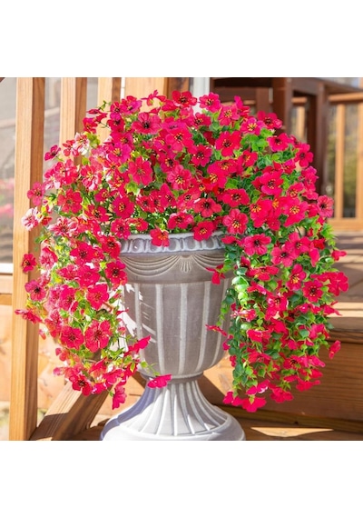 Yapay Çiçek Fuşya Sarkan Mineli Okaliptus Şimşir Yapay Sarmaşık 5dal 60cm Pembe