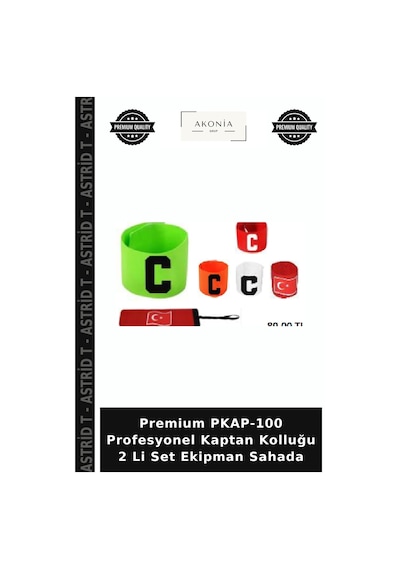 Premium Pkap-100 Profesyonel Kaptan Kolluğu 2 Li Set Ekipman Sahada Çok Renkli