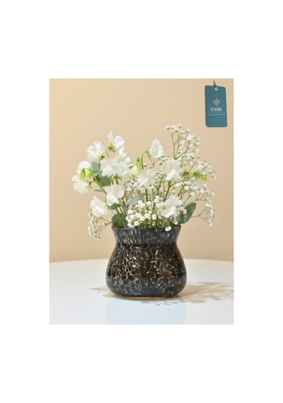 Chacha Home Luxury Dalmatian Decor Masaüstü Çanta Cam Vazo - 25 X 20 Cm Siyah