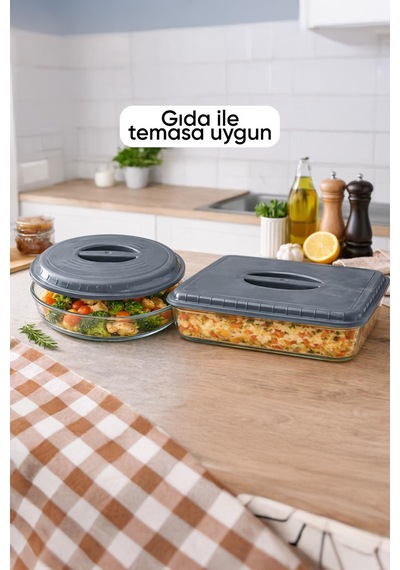 Borcam Kapağı Gri Renk Dikdörtgen Ve Yuvarlak Kaplara Uyumlu Sızdırmaz Kapak Mikrodalga Ve Bulaşık Makinesine Uygun Esnek Yapılı Pratik Saklama Ve Koruma Sunan Borcam Kapağı Diğer