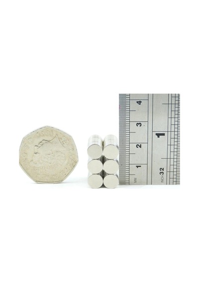 25 Adet - Yuvarlak Neodyum Mıknatıs, 7x1,5 Mm, Güçlü Magnet, N35 Kalite