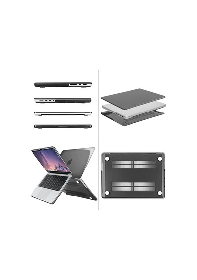 Apple Uyumlu MacBook Pro 14.2" A2442 2021 Kılıf Mat Ön Arka Kapak 001