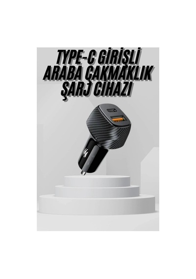 Araç İçi Hızlı Şarj Aleti 38w Type-c + Usb Girişli Çakmaklık