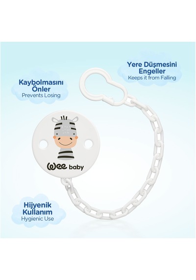 Wee Baby Desenli Emzik Askısı Gri