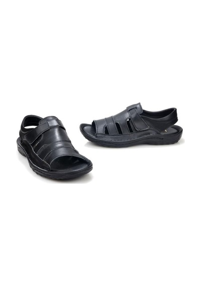 Pisagor Ps-33720 Erkek Ortopedik Deri Sandalet Siyah