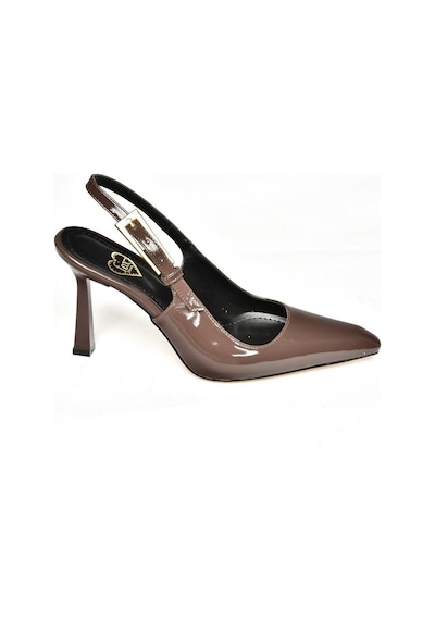 Fox Shoes S752084908 Kahverengi Rugan Kalın Topuklu Kadın Ayakkabı Kahverengi