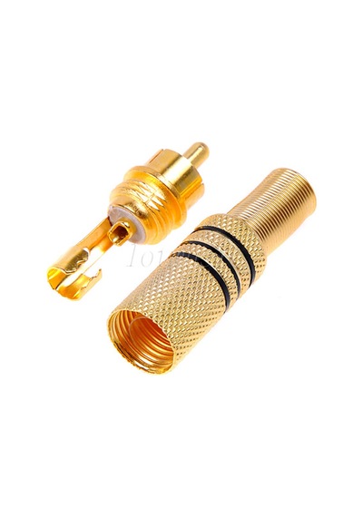 Rca Erkek Tos Jak Fiş Metal Yaylı 10 Adet Siyah Çizgili
