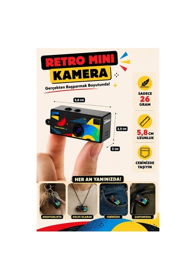 Robeve 1080p Hd Video Kayıt 130 Geniş Açı Retro Mini Dijital Kamera