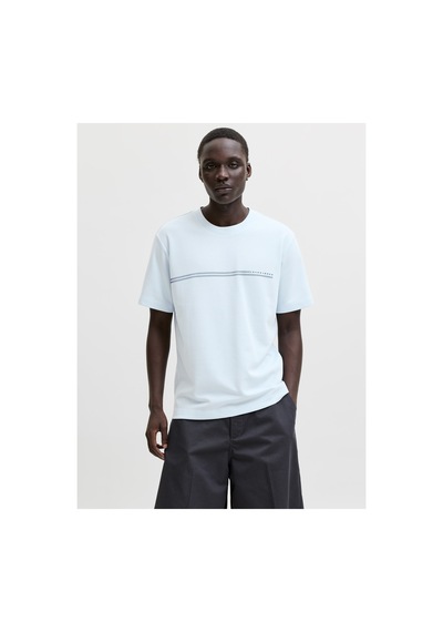 Jack & Jones Jcofusıon Chest Brand Tee Ss Crew Noos Mavi