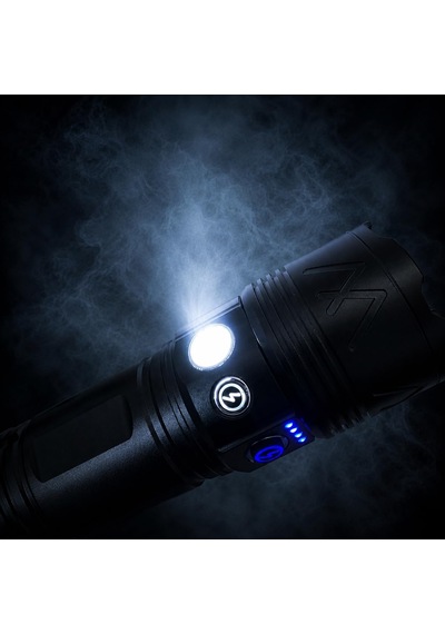Gold Sılver Gs-4700 Şarjlı El Feneri, Usb Type-c Şarjlı, 18650 Pilli, Cob Yan Işık, Zoomlu Led El Feneri, 5 Aydınlatma Modu, Alüminyum Gövde, Kamp Balıkçılık Acil Durum 3200k