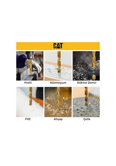 Cat Da02901 16 Parça Profesyonel Titanyum Kaplama Hss Metal Delici Matkap Ucu
