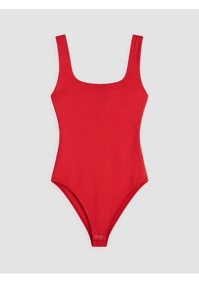 Lcw Vision Kırmızı Kare Yaka Kadın Bodysuit