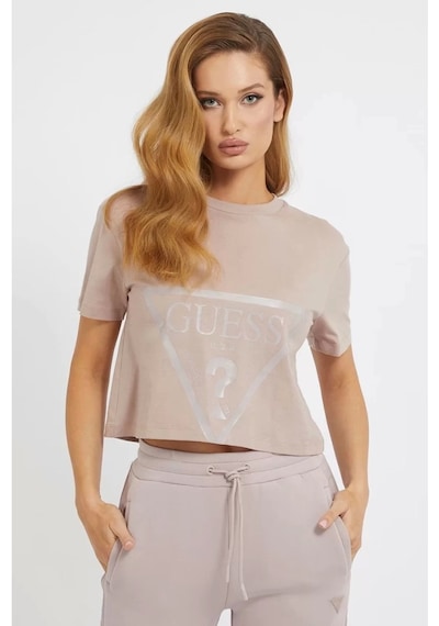 Guess Adele Crop Kadın Pembe T-shirt Pembe