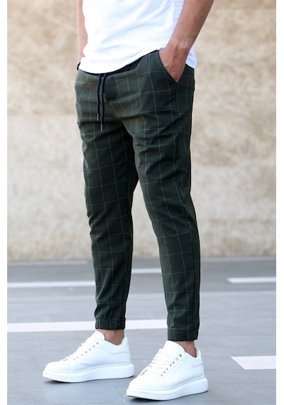 Madmext Madmext Ekoseli Haki Jogger Mad4081-haki Haki