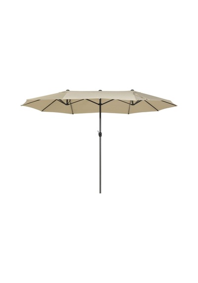 Sıbılla 460 Cm Çiftli Bahçe Şemsiyesi, Oval Gölgelik, Upf 30+, Alüminyum Gövde Kahverengi