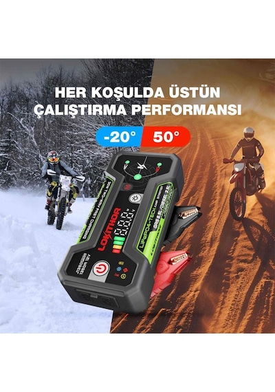 Lokithor J1350pro 12v 1350amp Lifepo4 Akıllı Akü Takviye + Powerbank + Led Lamba