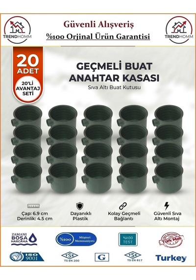 Trendhomm Anahtar Kasası - Geçmeli Sıva Altı - 20 Adet