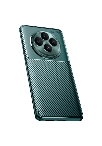Tecno Spark 30c Kılıf Focus Carbon Silikon Kapak Koyu Yeşil