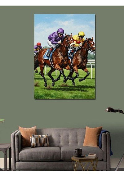 Kanvas Tablo At Yarışı Sahnesi 50cmx70cm