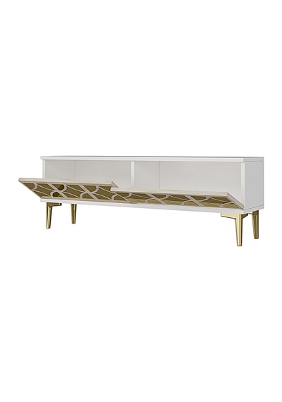 Tsa1236btg Öz Tv Sehpası Beyaz-traverten-gold 180cm Tsa1236btg Öz Tv Sehpası Beyaz-traverten-gold 180cm