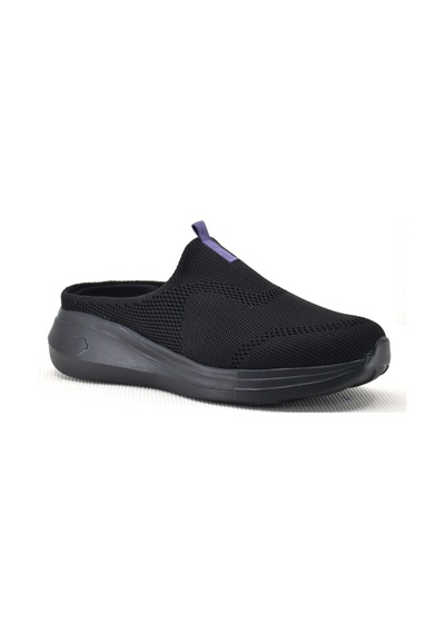 King Paolo Kadın Memory Foam Taban Terlik Siyah-mor