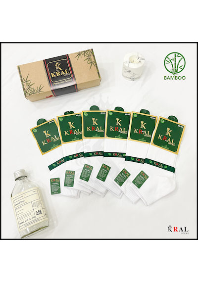 Kral Socks Erkek Çorap 6 Çift Dikişsiz Yazlık Bambu Kısa Patik Set Hediye K