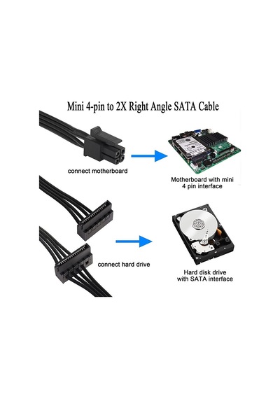 Mini 4 Pin To 2x Sata Ssd Power Supply Anakart Hdd Güç Kablosu