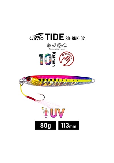 Jig, Zoka, Suni Yem, Uv Metal Jig, 80gr 11cm Jıgto Tide 80