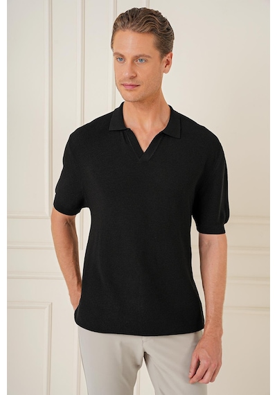 Efor Slim Fit Polo Yaka Kısa Kol %100 Pamuk Siyah Triko Tr 868 Siyah Efor Slim Fit Polo Yaka Kısa Kol %100 Pamuk Siyah Triko Tr 868 Siyah