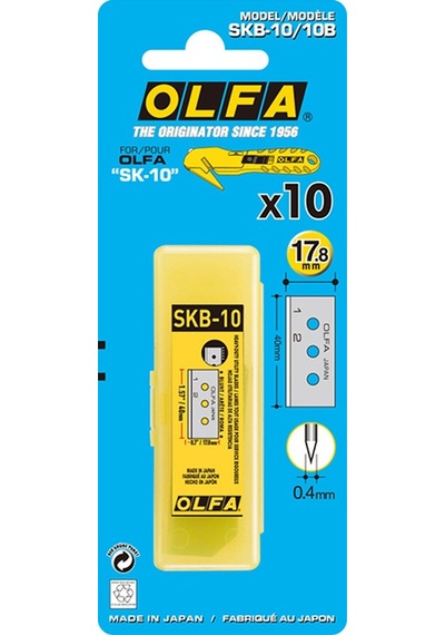 Olfa Skb-10/10B Çift Yönlü Emniyetli Maket Bıçağı Yedeği 10 Lu