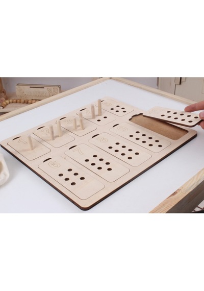 Doğal Ahşap Pim Takmalı Tablalı Sayı Ve Değerlerini Öğreniyorum Puzzle