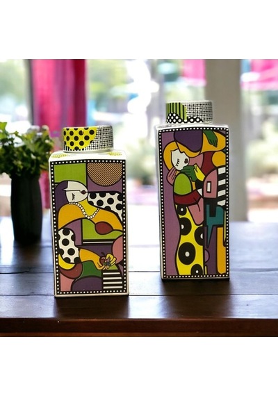 Glt 200 101 Pop Art Renkli 2'li Dekoratif Küp