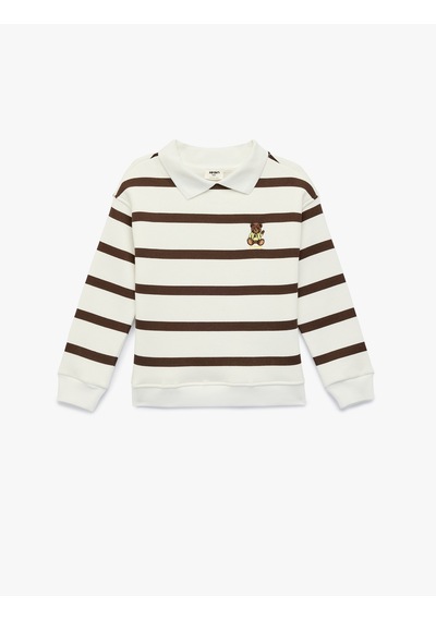 Koton Uzun Kollu Nakış Detaylı Oversize Polo Yaka Sweatshirt Kahverengi Çizgili 6skg10251ak Kahverengi Koton Uzun Kollu Nakış Detaylı Oversize Polo Yaka Sweatshirt Kahverengi Çizgili 6skg10251ak Kahverengi