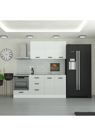 215 Cm Mutfak Dolabı Mdf Kapak Tezgah Dahil Yrkn215 100 Gümüş