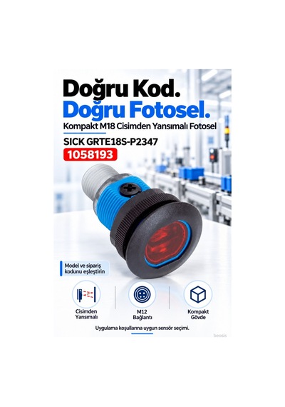 Sıck Grte18s-p2347 Silindirik Cisimden Yansımalı Fotosel 1058193