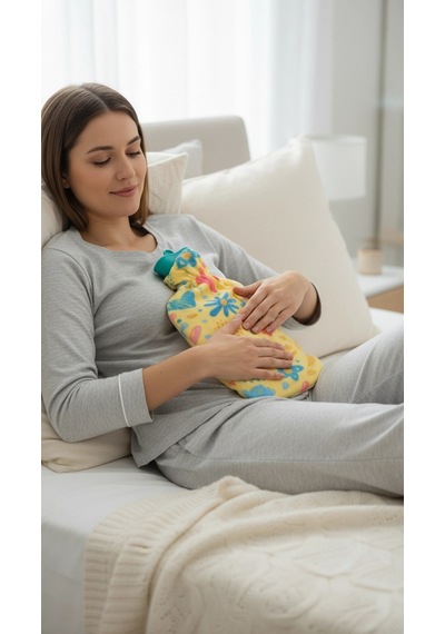 Tam Kılıflı Sıcak Su Torbası 1.8l - Yumuşak Dokulu & Şık Desenli Renkli