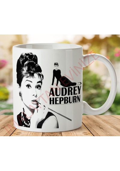 1-020 Audrey Hepburn Baskılı İki Taraf Baskılı Kupa Bardak.jpg