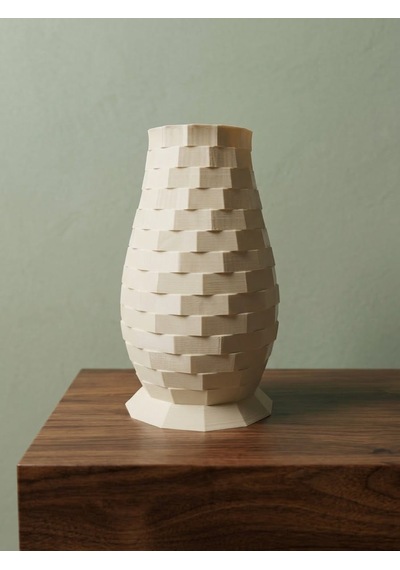 3d Fildişi Vazo Geometrik Özel Baskı