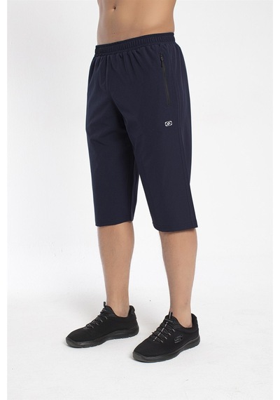 Crozwise Spor Lycra - Erkek Lacivert Likralı Spor Kapri - 8036-01
