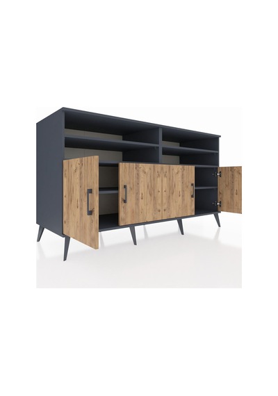 Kronos Konsol 6 Raflı 4 Kapaklı 176x59x99 Antrasit-çam Antrasit-çam Kronos Konsol 6 Raflı 4 Kapaklı 176x59x99 Antrasit-çam Antrasit-çam