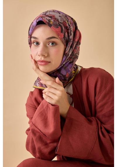 Silk Home Soft Eşarp 73088-16 Acı Kahve, Gül, Tozpembe, Sarı, Mor, Gri