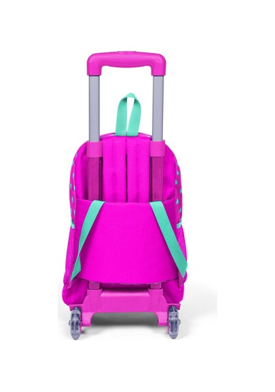 Coral High Kids Neon Pembe Su Yeşili Kalp Desenli Çekçekli 3'lü Çanta Seti Set0123133