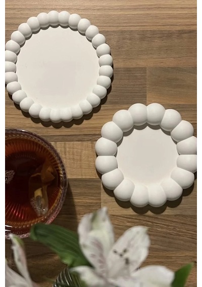 Bernami Mumluk Şamdanpinterest 2'li Bubble Büyük Baloncuk Dekoratif Takı Tabağı Bardak Altlığı Tabak Kase Diğer