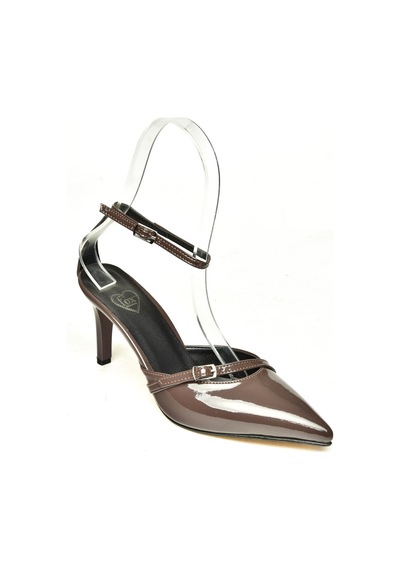 Fox Shoes U654074108 Kahverengi Rugan İnce Topuklu Kadın Ayakkabı Kahverengi